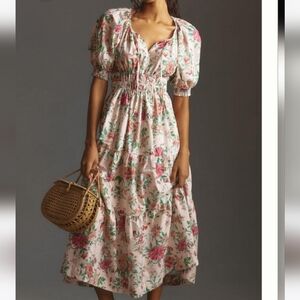Anthropologie The Somerset Maxi Dress Puff Sleeve Edition